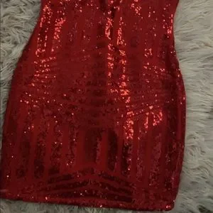 Fashion Nova | Dresses | Red Sparkly Fashion Nova Dress With Fringe |  Poshmark